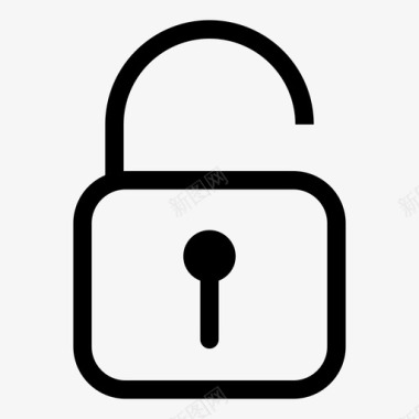公共标识安全挂锁钥匙保护开放挂锁图标