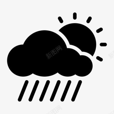 云服务器雨气候云图标