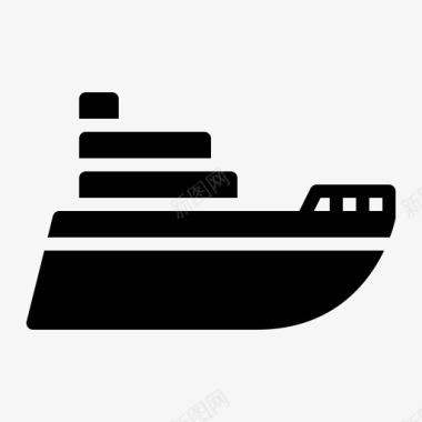 卡通船游艇船海洋图标