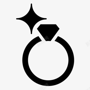 结婚礼服戒指钻戒皮戒指图标