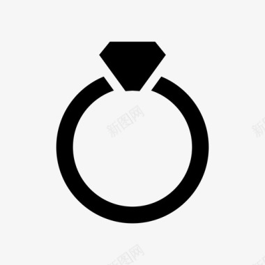 结婚素材戒指钻戒皮戒指图标