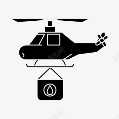 常用消防标识消防直升机飞机消防栓图标
