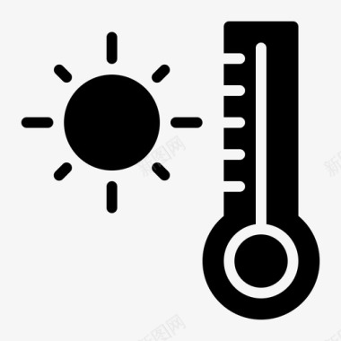 天气符号炎热夏天太阳图标
