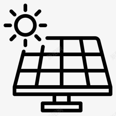 太阳能太阳能电池板替代电力图标