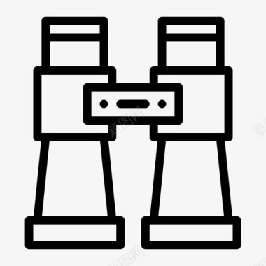 矢量冬季旅游素材双筒望远镜野营旅游概述图标