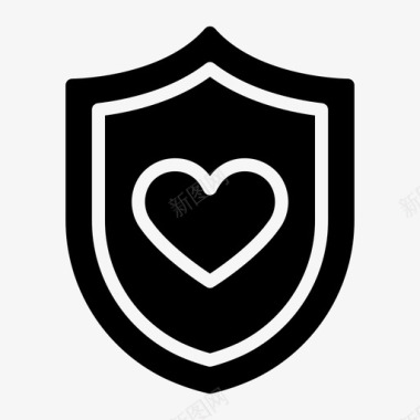 浪漫海报保护心爱图标