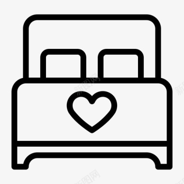 床床卧室双人床图标