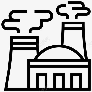 气候图标核电站电力能源图标