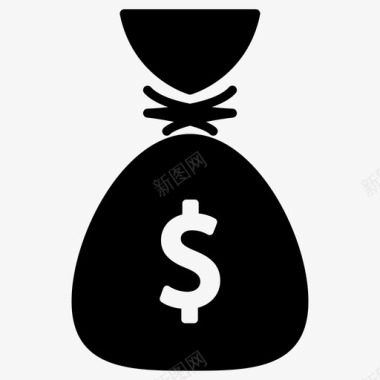 火焰美元图标钱袋银行美元图标