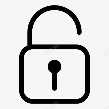 公共标识安全挂锁钥匙保护开放挂锁图标