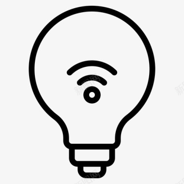 火焰图标素材无线灯灯泡物联网图标