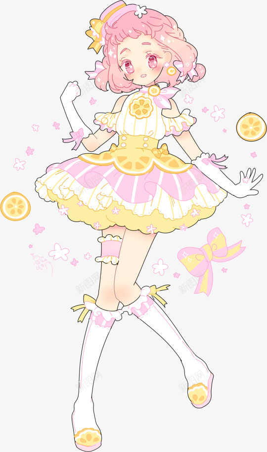 cotonas pink lemonade refreshing coord by Hacuubii插画可爱的小人png免抠素材_88icon https://88icon.com 插画 可爱 爱的 小人