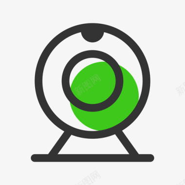 手绘计算机绿色服务监督图标