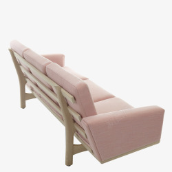 现代三人粉色沙发室内家居家具素材