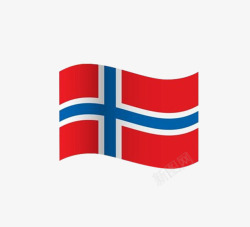 挪威国旗卷曲效果创意素材