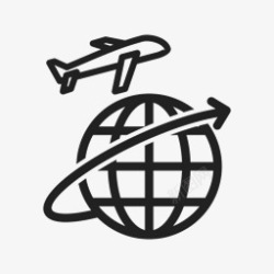 图标icon飞机物流地球送货快递飞行素材
