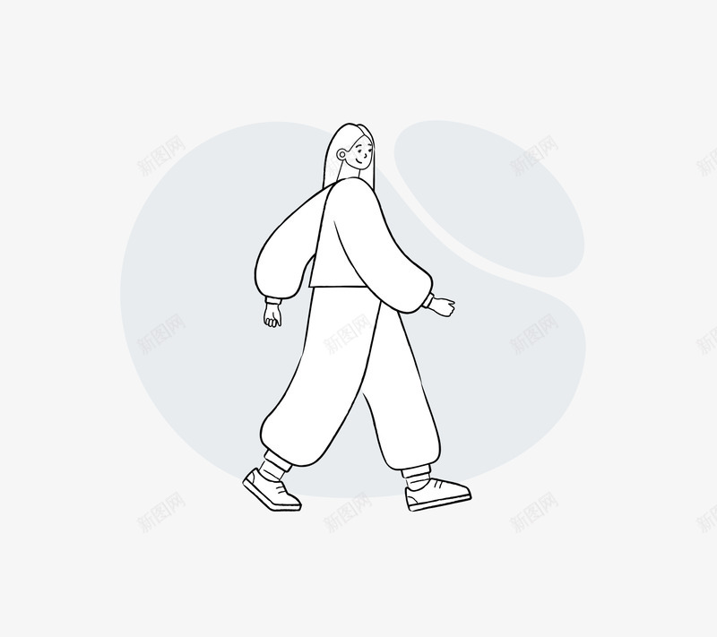 Female Walking Outline 22x插画组件参考png免抠素材_88icon https://88icon.com 插画 组件 参考