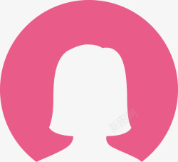 女性头像图标粉色素材