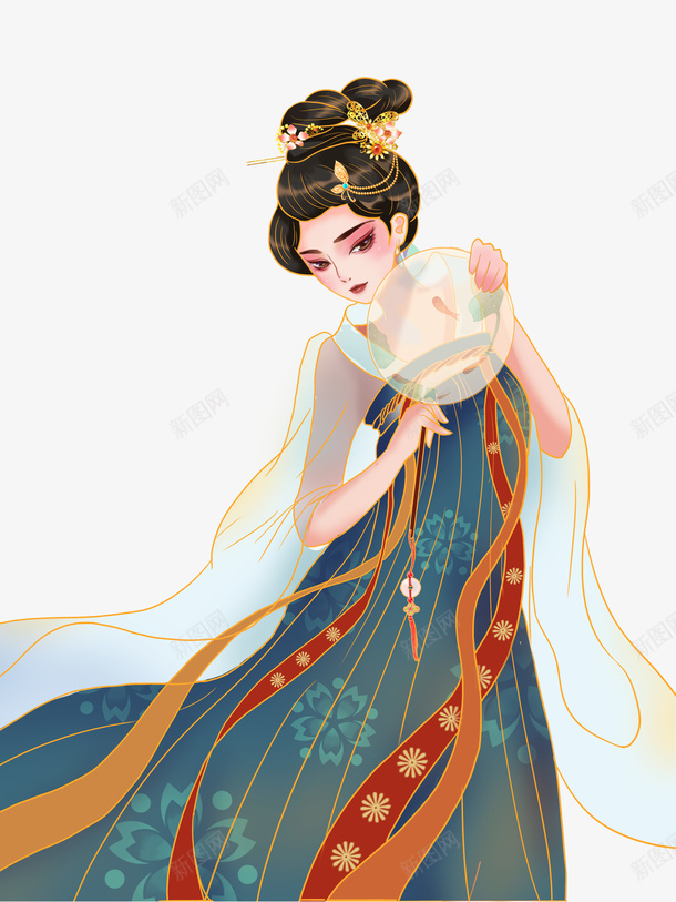 古风手绘唐代仕女png免抠素材_88icon https://88icon.com 手绘 中国风 唐代 仕女图 古风