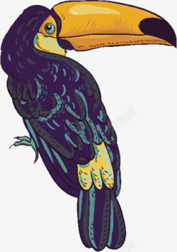 手绘乌鸦手绘可爱乌鸦大嘴鸟高清图片