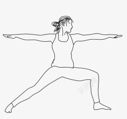 瑜伽勇士二式线条插画素材