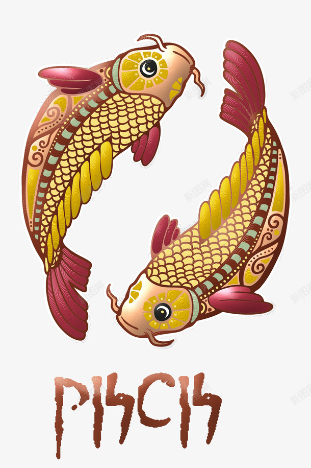 节日双鱼福春节png免抠素材_88icon https://88icon.com 节日 双鱼 福 春节
