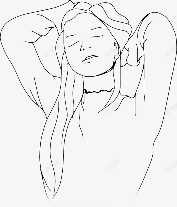 人物简笔画元素png免抠素材_88icon https://88icon.com 美女 简笔画 美少女 线稿