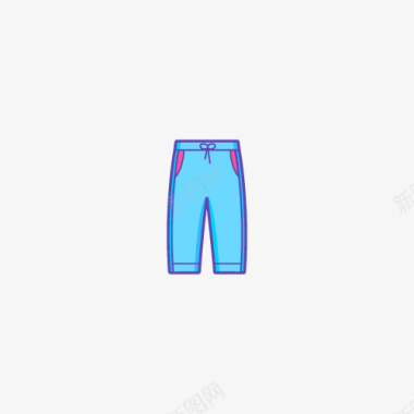 日系休闲图标红蓝图标服装图标休闲裤icon图标