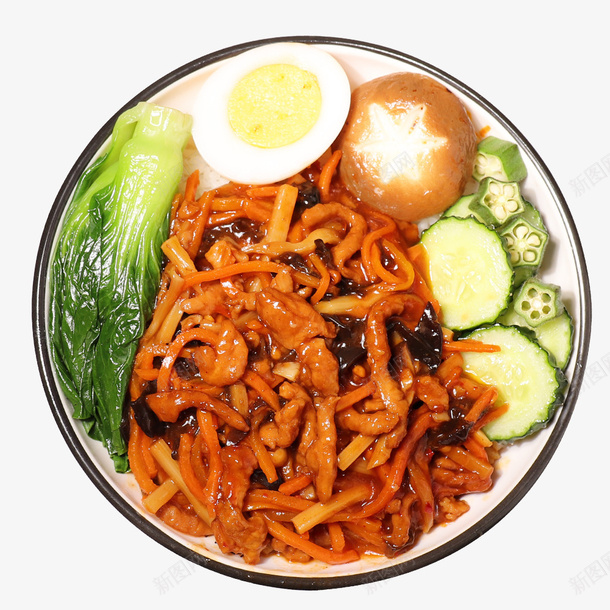 鱼香肉丝套餐饭png免抠素材_88icon https://88icon.com 鱼香肉丝 套餐饭 香菇 青菜 蛋