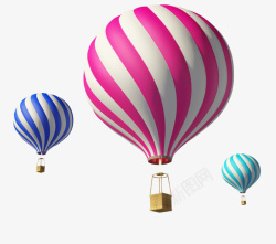 彩色分子球热气球彩色气球天空高清图片