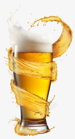 啤酒免抠素材啤酒飞溅酒花免扣素材高清图片