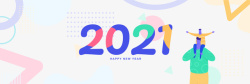 2021新年快乐几何banner素材
