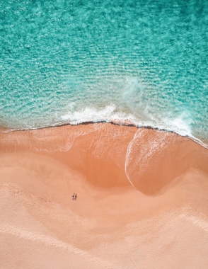 海滩海浪沙滩蓝色背景