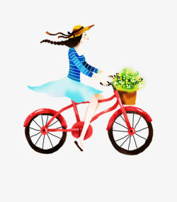 骑自行的女孩骑车的小女孩高清图片
