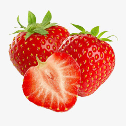 扣好的水果新鲜切开草莓高清图片