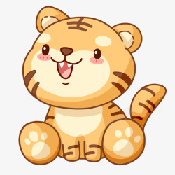 可爱动物拟人一只可爱的小老虎高清图片