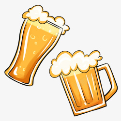 免抠啤酒插画卡通手绘一杯啤酒插画高清图片
