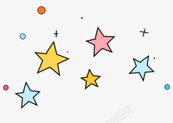彩色矢量五角星可爱的小星星高清图片
