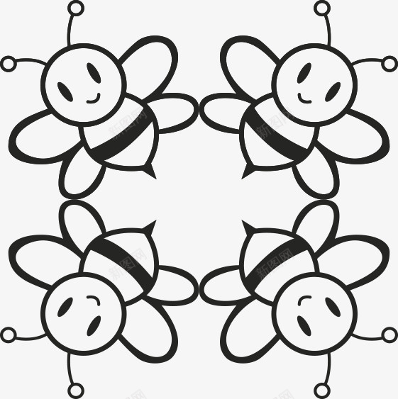 四只小蜜蜂呀png免抠素材_88icon https://88icon.com 蜜蜂 卡通 矢量 小伙伴