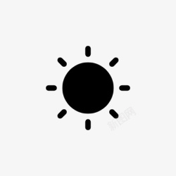 黑白线性图标太阳紫外线亮度icon线性小图标PNG高清图片