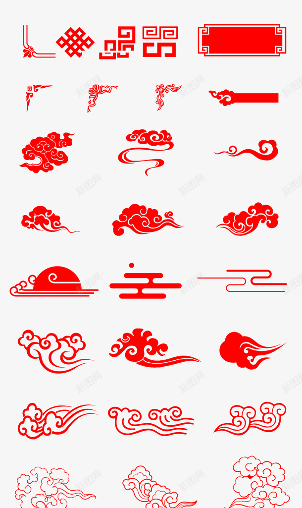 中国风云纹角框装饰png免抠素材_88icon https://88icon.com 中国风 云纹 古风 如意纹 装饰 边角角框