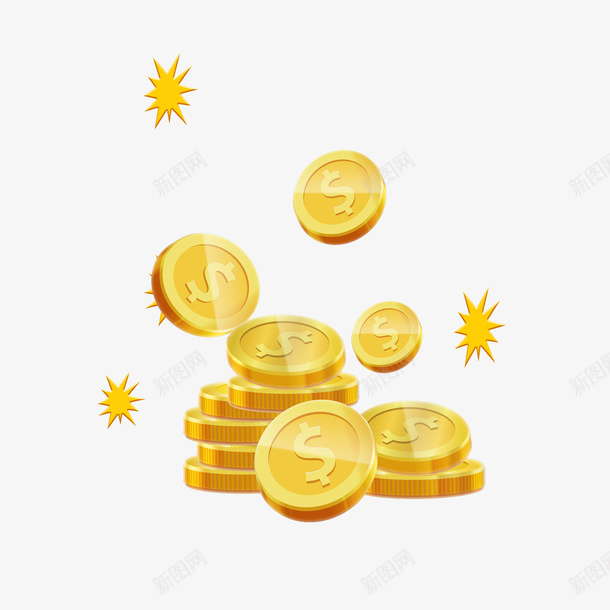 商务金币卡通金币金钱钱币png免抠素材_88icon https://88icon.com 商务 金币 卡通金币 金钱钱币