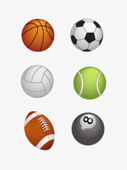足球篮球和排球运动矢量材料素材