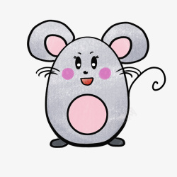 手绘卡通动物可爱小老鼠PSD文件素材