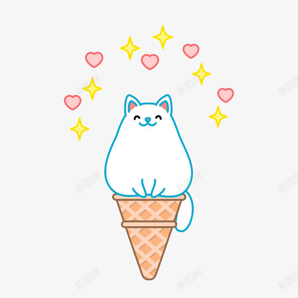 冰激凌甜筒上png免抠素材_88icon https://88icon.com 冰激 凌甜筒 卡通 动物