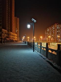 雪色背景月色和雪色之间高清图片