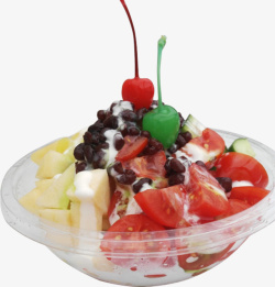 美味水果沙拉水果沙冰刨冰高清图片