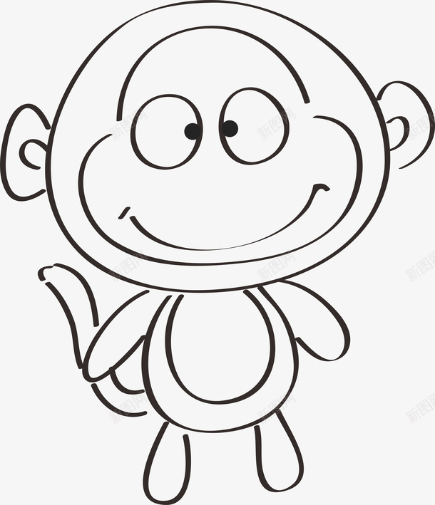 简笔画猴子动漫造型png免抠素材_88icon https://88icon.com 猴子 简笔画 动漫 动物