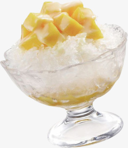 芒果绵绵冰素材芒果刨冰沙冰高清图片