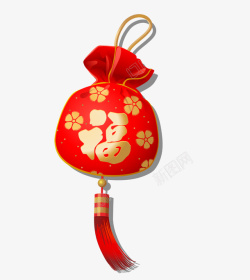 节日香包福红色春节素材